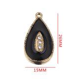 5pcs Stainless Steel Enamel Drop Charms for DIY Jewelry Making