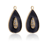 5pcs Enamel Water Drop Charms for DIY Jewelry Making