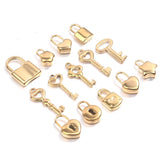 5pcs Stainless Steel Lock Key Charms Couple Love Pendants Diy Hip Hop Jewelry
