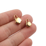 5pcs Stainless Steel Lock Key Charms Couple Love Pendants Diy Hip Hop Jewelry