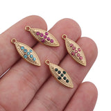 5pcs Stainless Steel Zircon Cross Charms Couple Love Pendants Jewelry