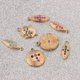 5pcs Stainless Steel Zircon Cross Charms Couple Love Pendants Jewelry