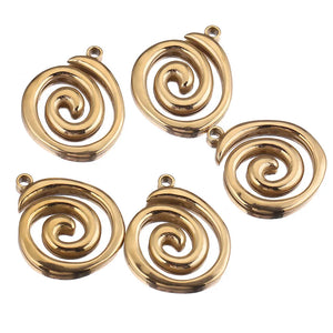 5pcs Stainless Steel Greek Spiral Charms Connectors for Jewelry