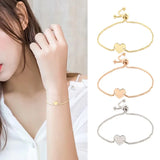 Stainless Steel Heart Bracelet Blank For Engraving Adjustable Box Chain