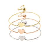 Stainless Steel Heart Bracelet Blank For Engraving Adjustable Box Chain