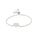 Stainless Steel Heart Bracelet Blank For Engraving Adjustable Box Chain
