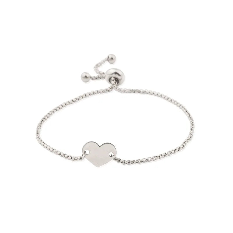 Stainless Steel Heart Bracelet Blank For Engraving Adjustable Box Chain