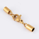 5pcs Stainless Steel Lobster Clasp Leather Crimp End Caps for DIY Bracelet