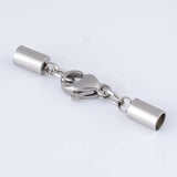 5pcs Stainless Steel Lobster Clasp Leather Crimp End Caps for DIY Bracelet