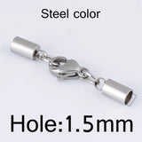 5pcs Stainless Steel Lobster Clasp Leather Crimp End Caps for DIY Bracelet