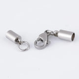5pcs Stainless Steel Lobster Clasp Leather Crimp End Caps for DIY Bracelet