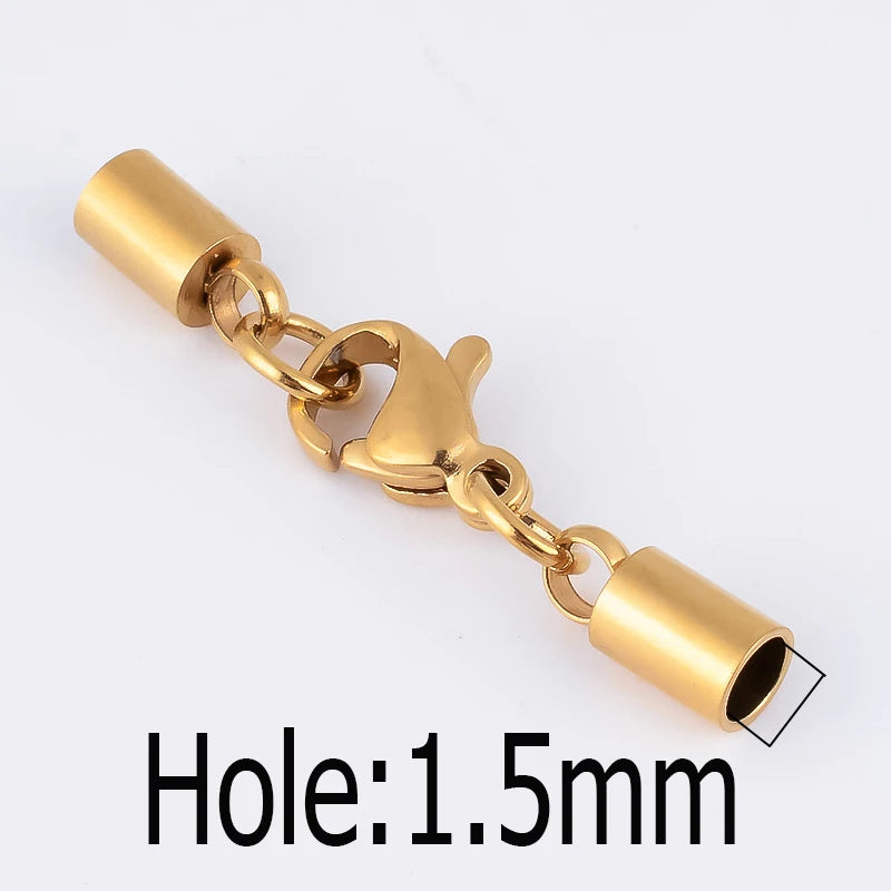 5pcs Stainless Steel Lobster Clasp End Caps for Bracelet DIY