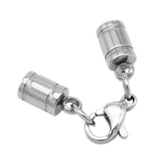 5pcs Stainless Steel Necklace Tassel Round Leather Cord Crimps End Caps