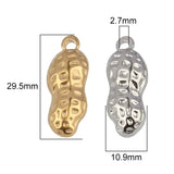 5pcs Stainless Steel Peanut Charms Geometric DIY Jewelry Pendants