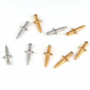 5pcs Stainless Steel Sword Dagger Charms for Jewelry Making DIY Weapons Pendant