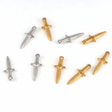 5pcs Stainless Steel Sword Dagger Charms for Jewelry Making DIY Weapons Pendant