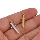 5pcs Stainless Steel Sword Dagger Charms for Jewelry Making DIY Weapons Pendant