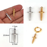 5pcs Stainless Steel Sword Dagger Charms for Jewelry Making DIY Weapons Pendant