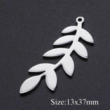5pcs Stainless Steel Willow Leaf Pendant Bracelet Charms