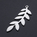 5pcs Stainless Steel Willow Leaf Pendant Bracelet Charms