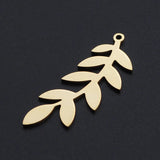 5pcs Stainless Steel Willow Leaf Pendant Bracelet Charms