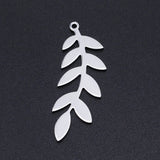 5pcs Stainless Steel Willow Leaf Pendant Bracelet Charms