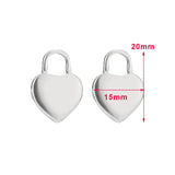 5pcs Stainless Steel Heart Pendant Necklace Charms DIY Jewelry