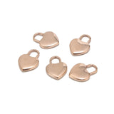 5pcs Stainless Steel Heart Pendant Necklace Charms DIY Jewelry