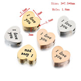 5pcs Surgical Steel Heart Bead Spacer Beads for Jewelry Making
