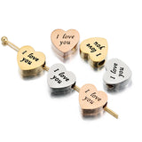 5pcs Surgical Steel Heart Bead Spacer Beads for Jewelry Making