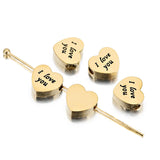 5pcs Surgical Steel Heart Bead Spacer Beads for Jewelry Making