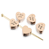 5pcs Surgical Steel Heart Bead Spacer Beads for Jewelry Making