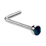 5pcs Titanium Opal Nose Studs Retainer Nostril Ring Body Jewelry
