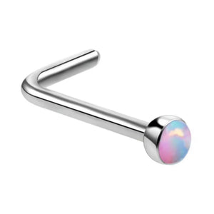 5pcs Titanium Opal Nose Studs Retainer Nostril Ring Body Jewelry