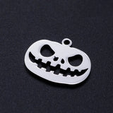 5pcs Titanium Stainless Steel Pumpkin Lantern Charms 17.5x15mm