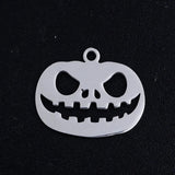 5pcs Titanium Stainless Steel Pumpkin Lantern Charms 17.5x15mm