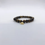 5pcs/lot Tiger Eye Bead Bracelets with Hamsa Charm