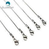 5pcs Rainbow Silver 1.2mm Stainless Steel Snake Chains Necklace