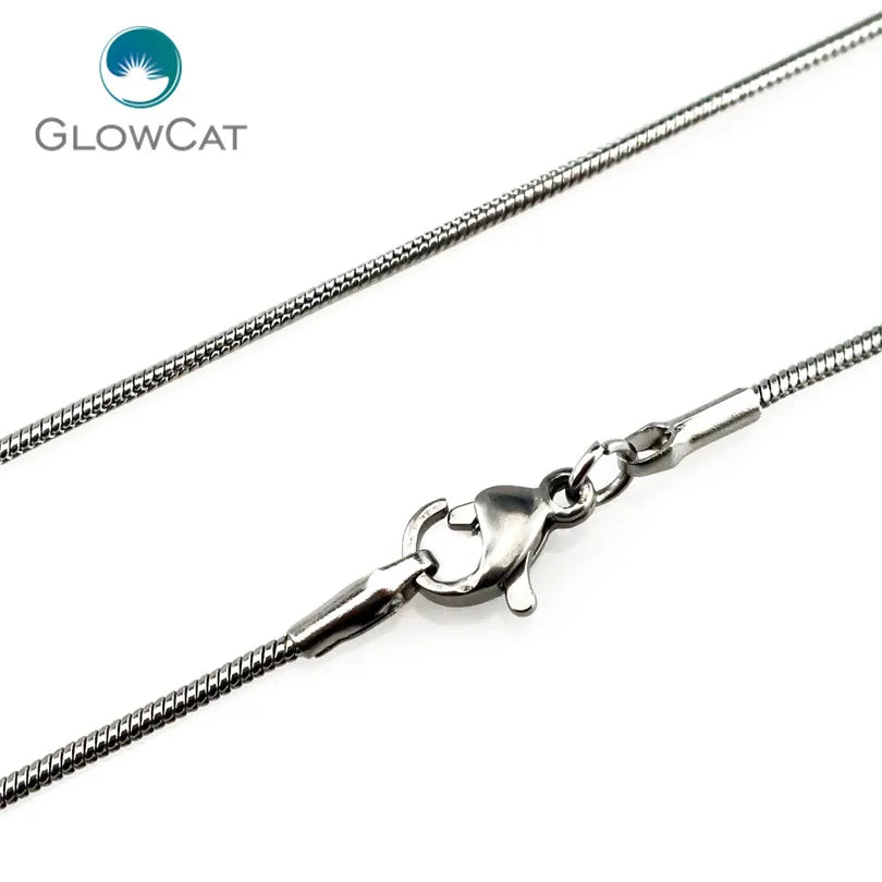 5pcs Rainbow Silver 1.2mm Stainless Steel Snake Chains Necklace