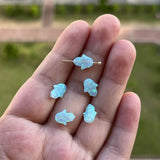 5pcs White 8*10mm Hand Opal Hamsa Beads Pendant with Top to Bottom Hole