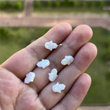 5pcs White 8*10mm Hand Opal Hamsa Beads Pendant with Top to Bottom Hole