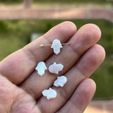 5pcs White 8*10mm Hand Opal Hamsa Beads Pendant with Top to Bottom Hole