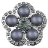 5pcs Cat's Eye Stone Crystal Flower 18mm Snap Button Jewelry DIY Snap Accessoris