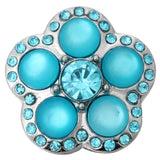 5pcs Cat's Eye Stone Crystal Flower 18mm Snap Button Jewelry DIY Snap Accessoris