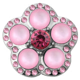 5pcs Cat's Eye Stone Crystal Flower 18mm Snap Button Jewelry DIY Snap Accessoris