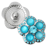 5pcs Cat's Eye Stone Crystal Flower 18mm Snap Button Jewelry DIY Snap Accessoris