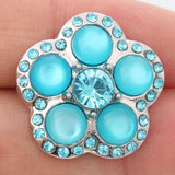 5pcs Cat's Eye Stone Crystal Flower 18mm Snap Button Jewelry DIY Snap Accessoris