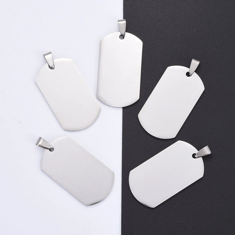 5pcs Stainless Steel Stamping Blank Tag Pendant For Jewelry Making