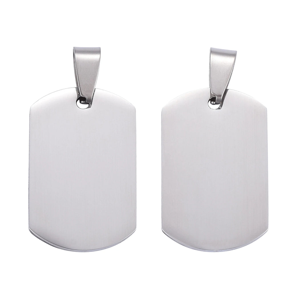 5pcs Stainless Steel Stamping Blank Tag Pendant For Jewelry Making