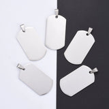 5pcs Stainless Steel Stamping Blank Tag Pendant For Jewelry Making